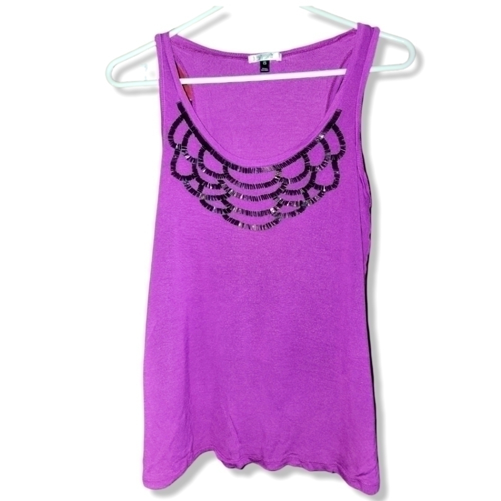 Purple Sound and Matter Embellished Tank